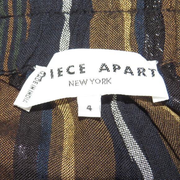 Apiece Apart Striped Boho Cropped Floris Casual Pants - Picture 9 of 11